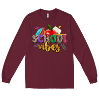 Burgundy school vibes Long Sleeve Tee - Zillion Design Studio