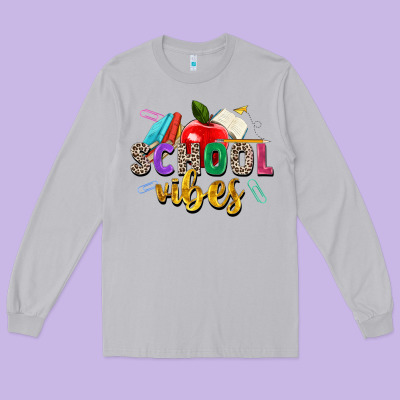 School Vibes Long Sleeve Tee Designed By Zillion Design Studio