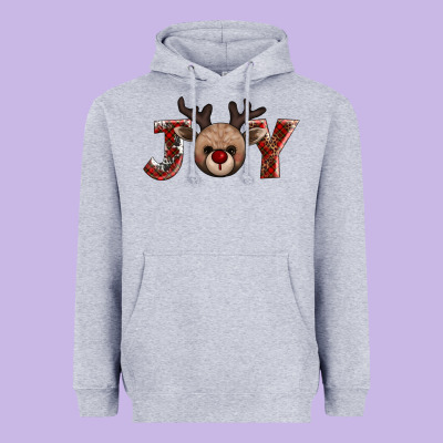 Joy Reindeer Heavyweight Hoodie Designed By Adodesignshop