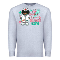 Heather Grey nurse life afro american nurse Premium Sweatshirt - BarkalooDesign