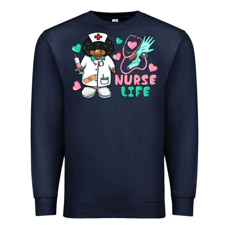 Nurse Life Afro American Nurse Premium Sweatshirt by BarkalooDesign | Teevron