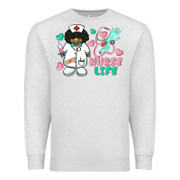 Oatmeal Heather nurse life afro american nurse Premium Sweatshirt - BarkalooDesign