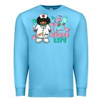 Ocean Blue nurse life afro american nurse Premium Sweatshirt - BarkalooDesign