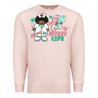 Pale Pink nurse life afro american nurse Premium Sweatshirt - BarkalooDesign