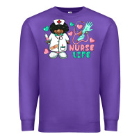 Purple nurse life afro american nurse Premium Sweatshirt - BarkalooDesign