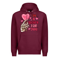 Burgundy i m a sucker for you Premium Hoodie - MaliasSmallBusiness