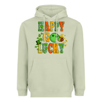 Matcha happy go lucky  with coin and shamrock Heavyweight Hoodie - Artiststas