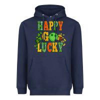 Navy happy go lucky  with coin and shamrock Heavyweight Hoodie - Artiststas