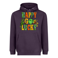 Happy Go Lucky  With Coin And Shamrock Heavyweight Hoodie | Teevron
