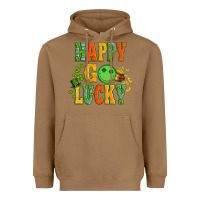 Toasted Coconut happy go lucky  with coin and shamrock Heavyweight Hoodie - Artiststas