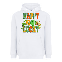 White happy go lucky  with coin and shamrock Heavyweight Hoodie - Artiststas