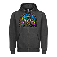 Charcoal Heather autism awareness Zipper Hoodie - CowhideDigitalArt