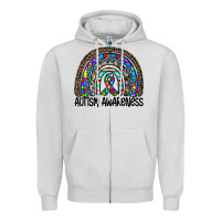Dove Grey autism awareness Zipper Hoodie - CowhideDigitalArt