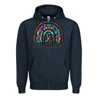 Navy autism awareness Zipper Hoodie - CowhideDigitalArt