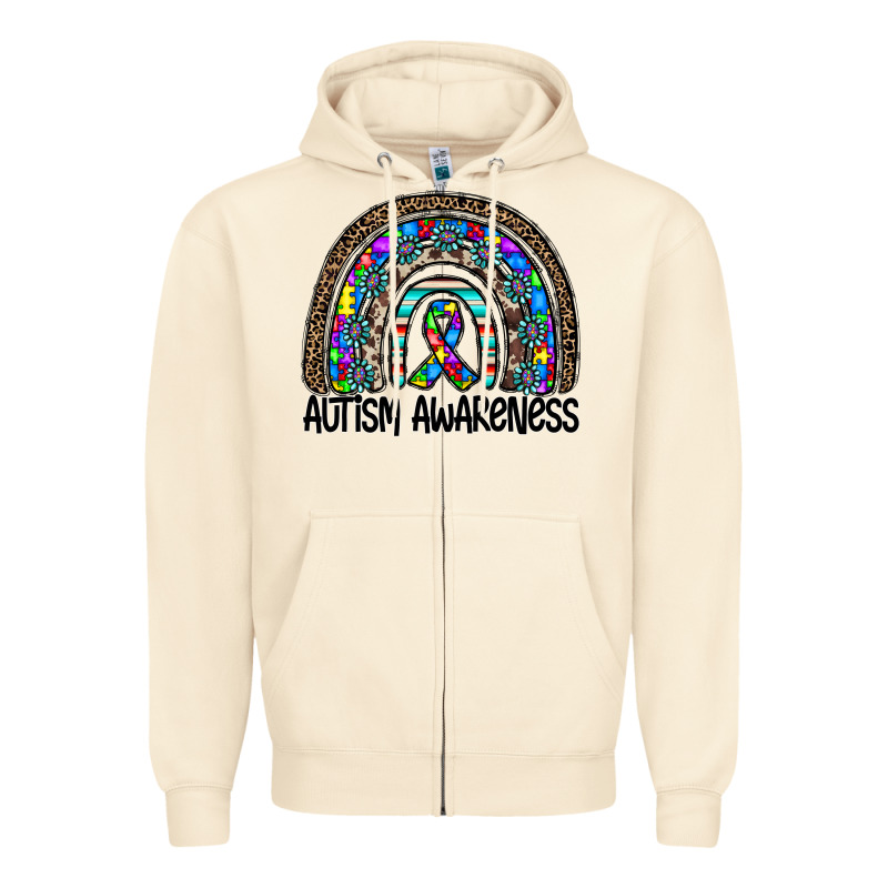 Autism Awareness Zipper Hoodie by CowhideDigitalArt | Teevron