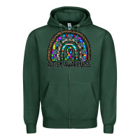 Sports Green autism awareness Zipper Hoodie - CowhideDigitalArt
