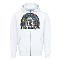 White autism awareness Zipper Hoodie - CowhideDigitalArt