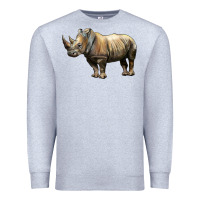 Heather Grey Rhino Illustrations Premium Sweatshirt - LillyAllenDesigns