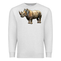 Oatmeal Heather Rhino Illustrations Premium Sweatshirt - LillyAllenDesigns