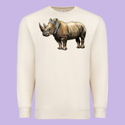 Rhino Illustrations Premium Sweatshirt Designed By Lillyallendesigns