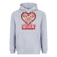 Heather Grey mama's sweetheart baby pig Heavyweight Hoodie - AdoDesignShop