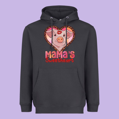 Mama's Sweetheart Baby Pig Heavyweight Hoodie Designed By Adodesignshop
