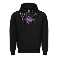 Black autism mom Zipper Hoodie - CowhideDigitalArt