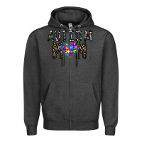 Charcoal Heather autism mom Zipper Hoodie - CowhideDigitalArt