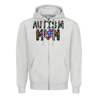 Dove Grey autism mom Zipper Hoodie - CowhideDigitalArt