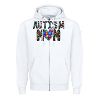 White autism mom Zipper Hoodie - CowhideDigitalArt