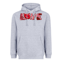 Heather Grey love with kiss Heavyweight Hoodie - AdoDesignShop