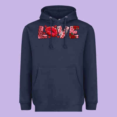 Love With Kiss Heavyweight Hoodie Designed By Adodesignshop