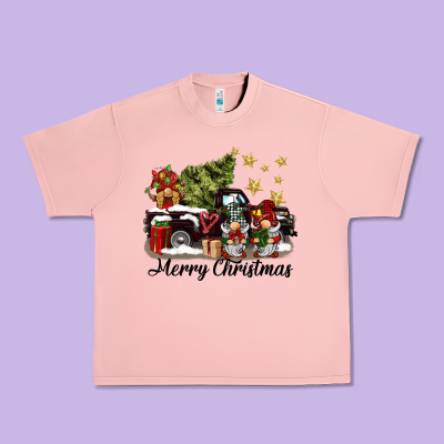 Merry Christmas Gnomes Truck Urban Heavy Tee Designed By Barkaloodesign