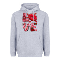 Heather Grey love kiss Heavyweight Hoodie - AdoDesignShop