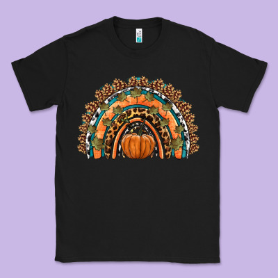 Fall Pumpkin Rainbow Classic Tee Designed By Hra Design Shop