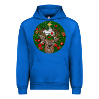 Cobalt deer christmas Urban Hoodie - BundleAndBundleShop