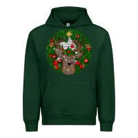 Forest Green deer christmas Urban Hoodie - BundleAndBundleShop