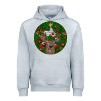 Heather Grey deer christmas Urban Hoodie - BundleAndBundleShop
