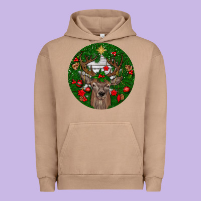 Deer Christmas Urban Hoodie Designed By Bundleandbundleshop