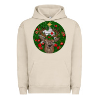 Pigment French Oak deer christmas Urban Hoodie - BundleAndBundleShop