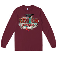 Burgundy senior 2023 mom Long Sleeve Tee - Zillion Design Studio