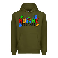 Army Green ausome teacher Premium Hoodie - MaliasSmallBusiness