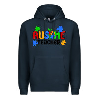 Navy ausome teacher Premium Hoodie - MaliasSmallBusiness