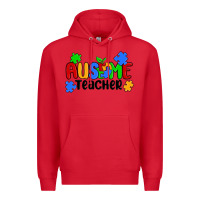 Red ausome teacher Premium Hoodie - MaliasSmallBusiness