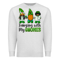 Oatmeal Heather hanging with my gnomies african american nurse gnomies Premium Sweatshirt - BarkalooDesign