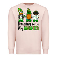 Pale Pink hanging with my gnomies african american nurse gnomies Premium Sweatshirt - BarkalooDesign