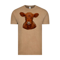 Vintage Coffee red angus calf Vintage Tee - RanaPortraitStore