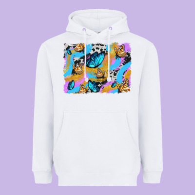 Easter Butterfly With Glitter And Cowhide  Background Heavyweight Hoodie Designed By Artiststas