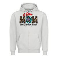 Dove Grey autism Zipper Hoodie - CowhideDigitalArt