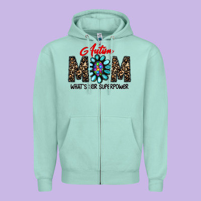 Autism Zipper Hoodie Designed By Cowhidedigitalart